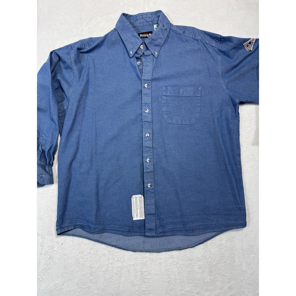 Bulwark Flame Resistant Shirt Mens XLRG Blue Denim Button Down 3 Avail. Arc 7.7